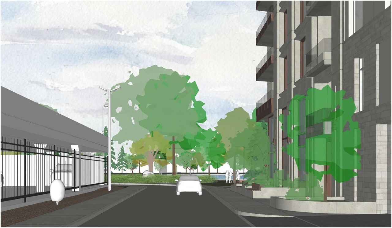 Rendering of building from page 37 of the file '2023-01-20 - Design Brief - D07-12-22-0100'