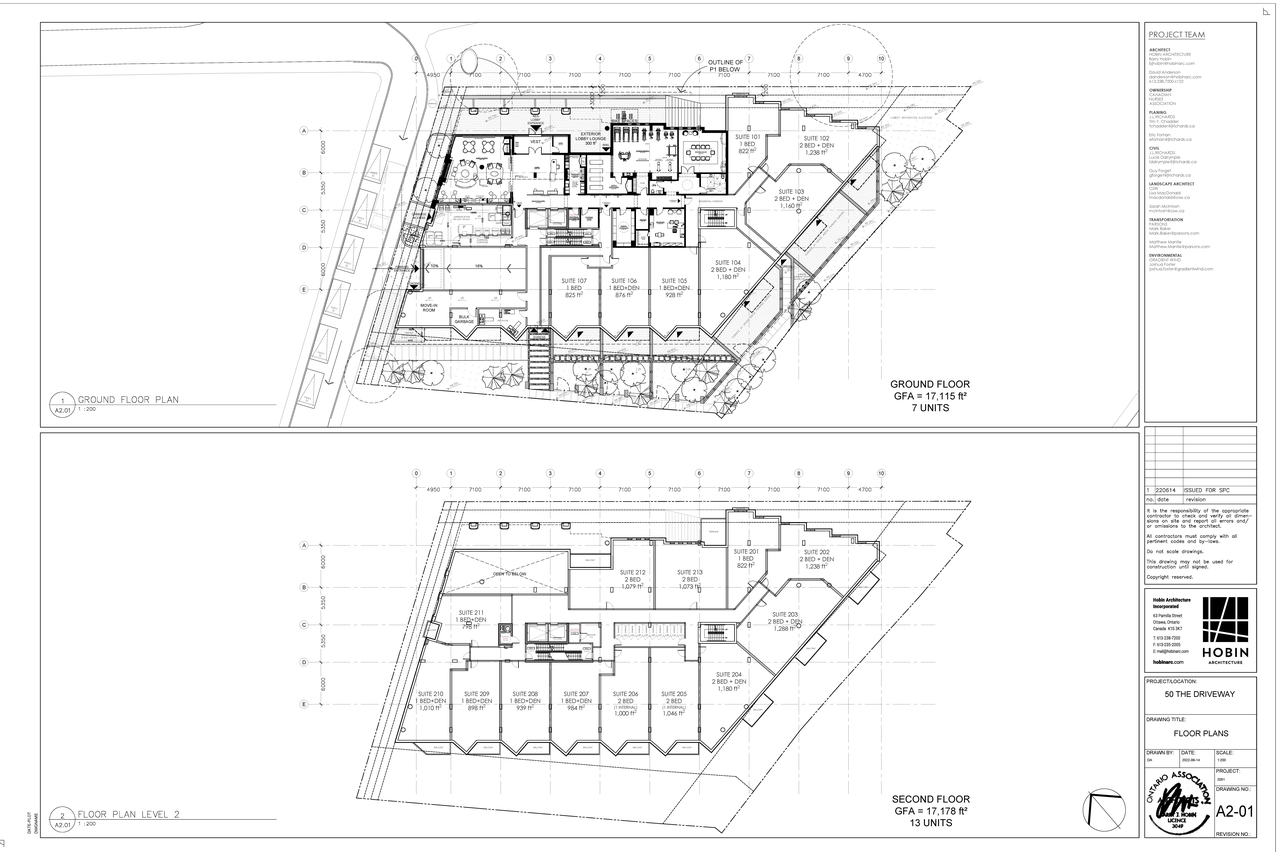 Construction site plan for project from page 1 of the file '2022-06-16 - Floor Plans - D07-12-22-0100'