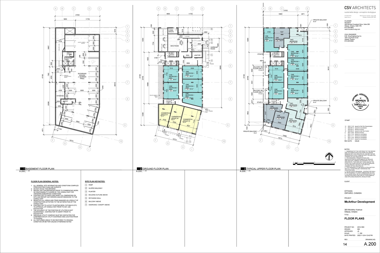 Construction site plan for project from page 1 of the file '2022-12-20 - Floor Plans - D07-12-22-0102'