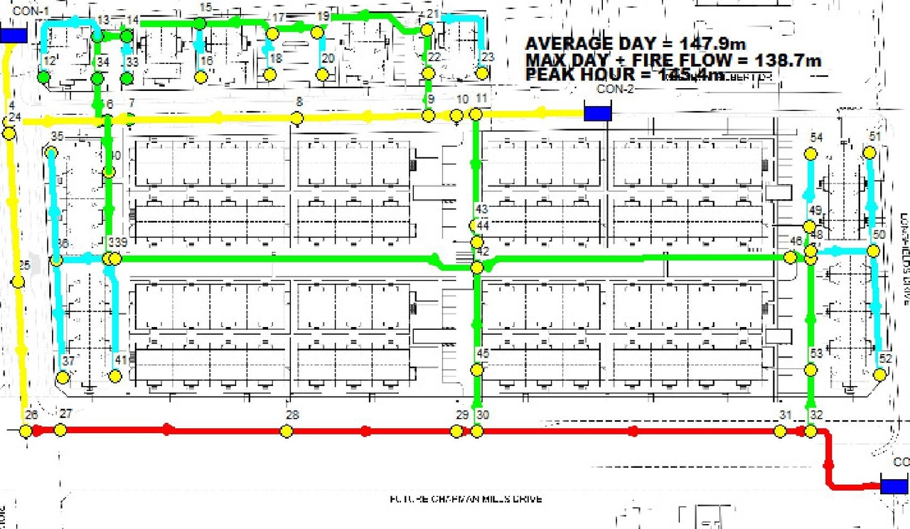 Construction site plan for project from page 47 of the file '2022-06-30 - Design Brief - D07-12-22-0104'