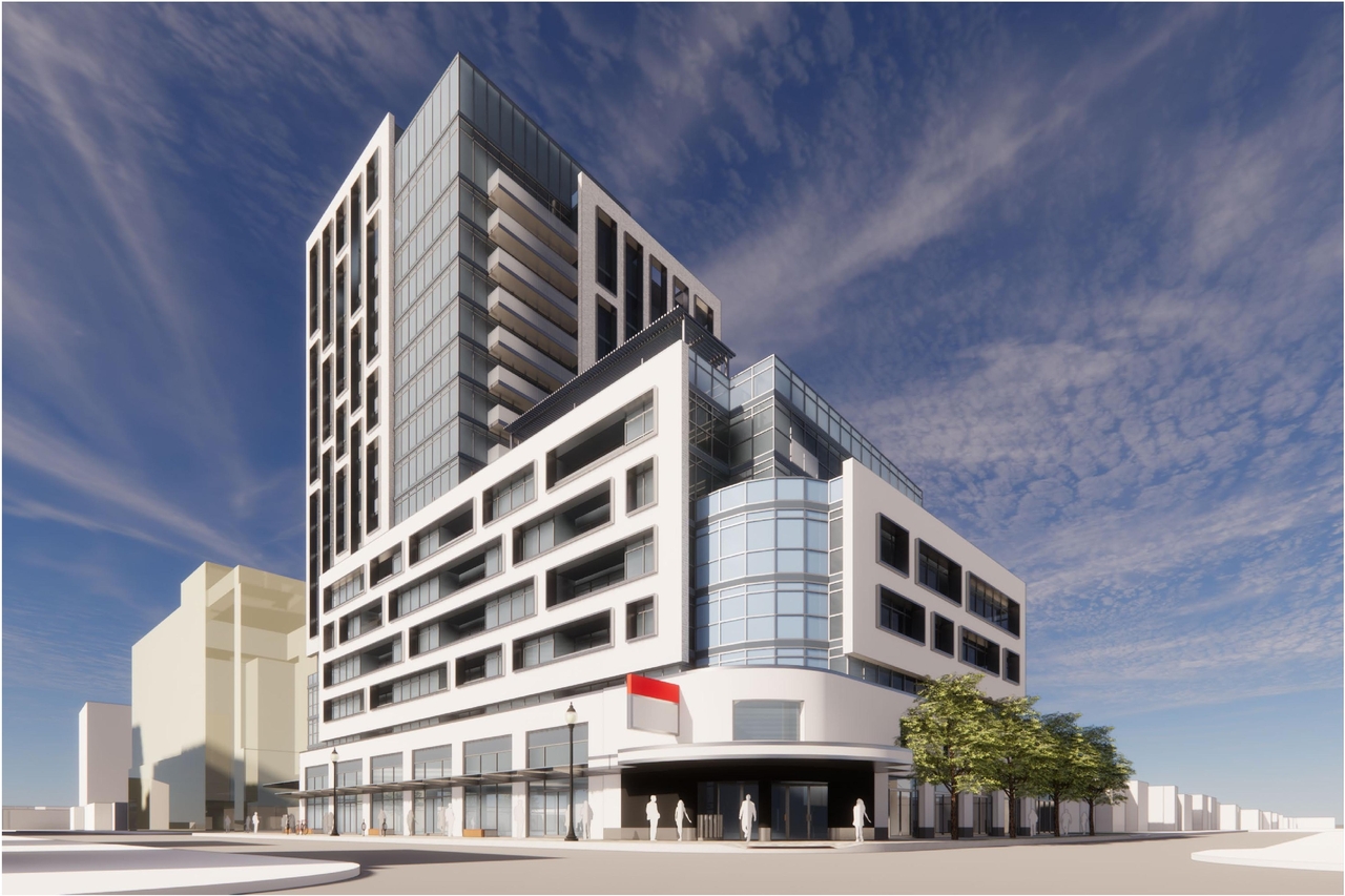 Rendering of building from page 20 of the file '2022-12-14 - Design Brief - D07-12-22-0105'