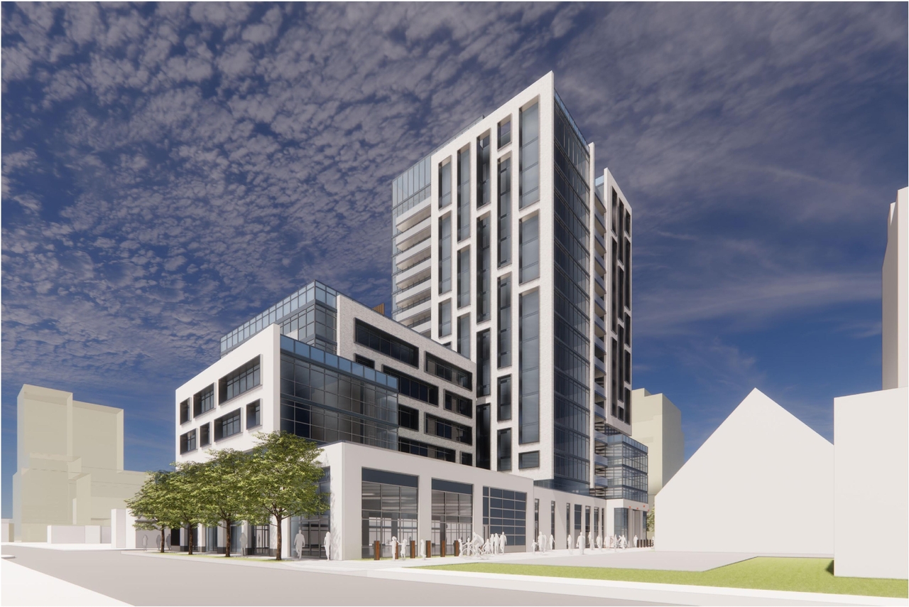 Rendering of building from page 21 of the file '2022-12-14 - Design Brief - D07-12-22-0105'