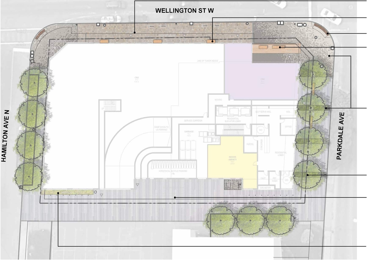 Construction site plan for project from page 37 of the file '2022-12-14 - Design Brief - D07-12-22-0105'