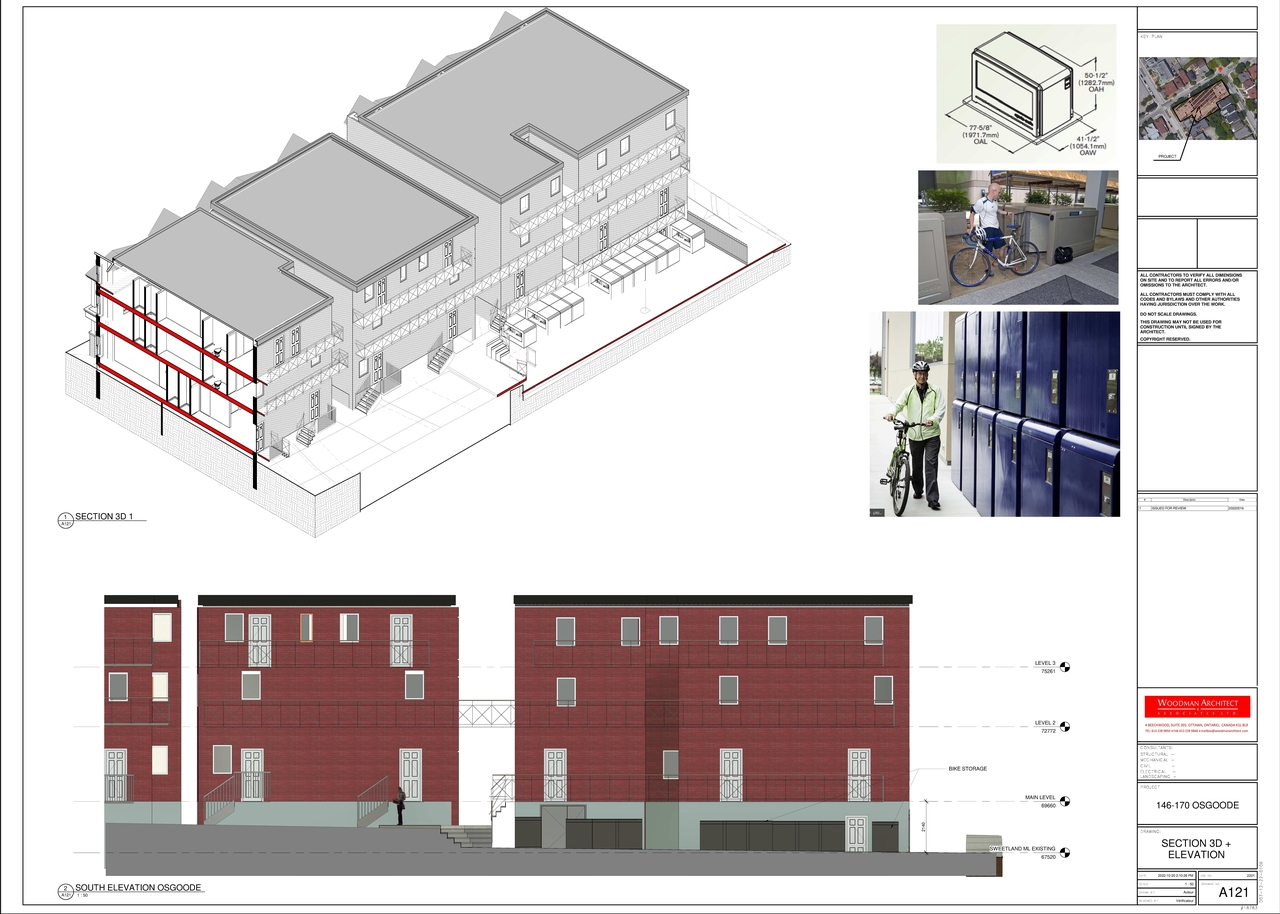 Rendering of building from page 6 of the file '2023-02-10 - Floor Plans Elevations - 68 Sweetland Ave 146 Osgoode St - D02-02-22-0067 D07-12-22-'