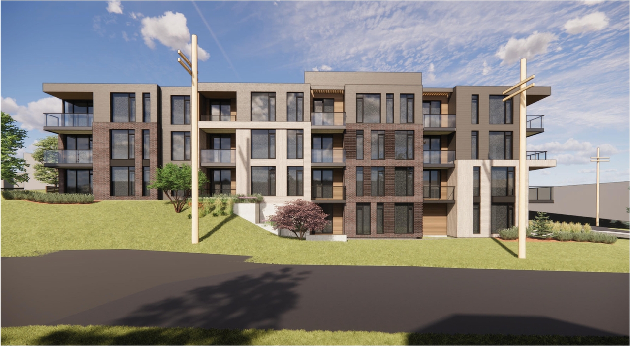 Rendering of building from page 5 of the file '25-07-22 - Design Brief - D07-12-22-0114'