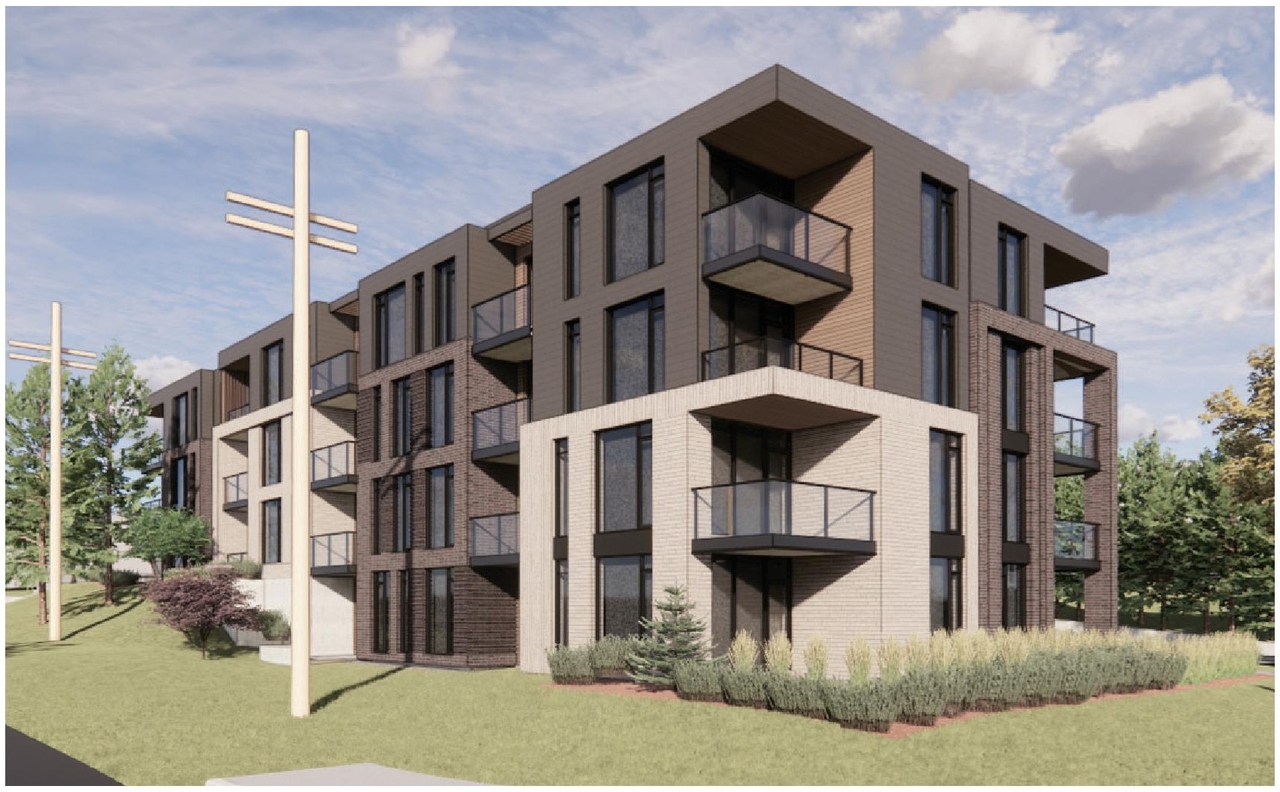 Rendering of building from page 12 of the file '25-07-22 - Design Brief - D07-12-22-0114'