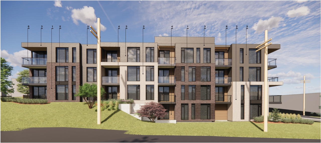 Rendering of building from page 13 of the file '25-07-22 - Design Brief - D07-12-22-0114'