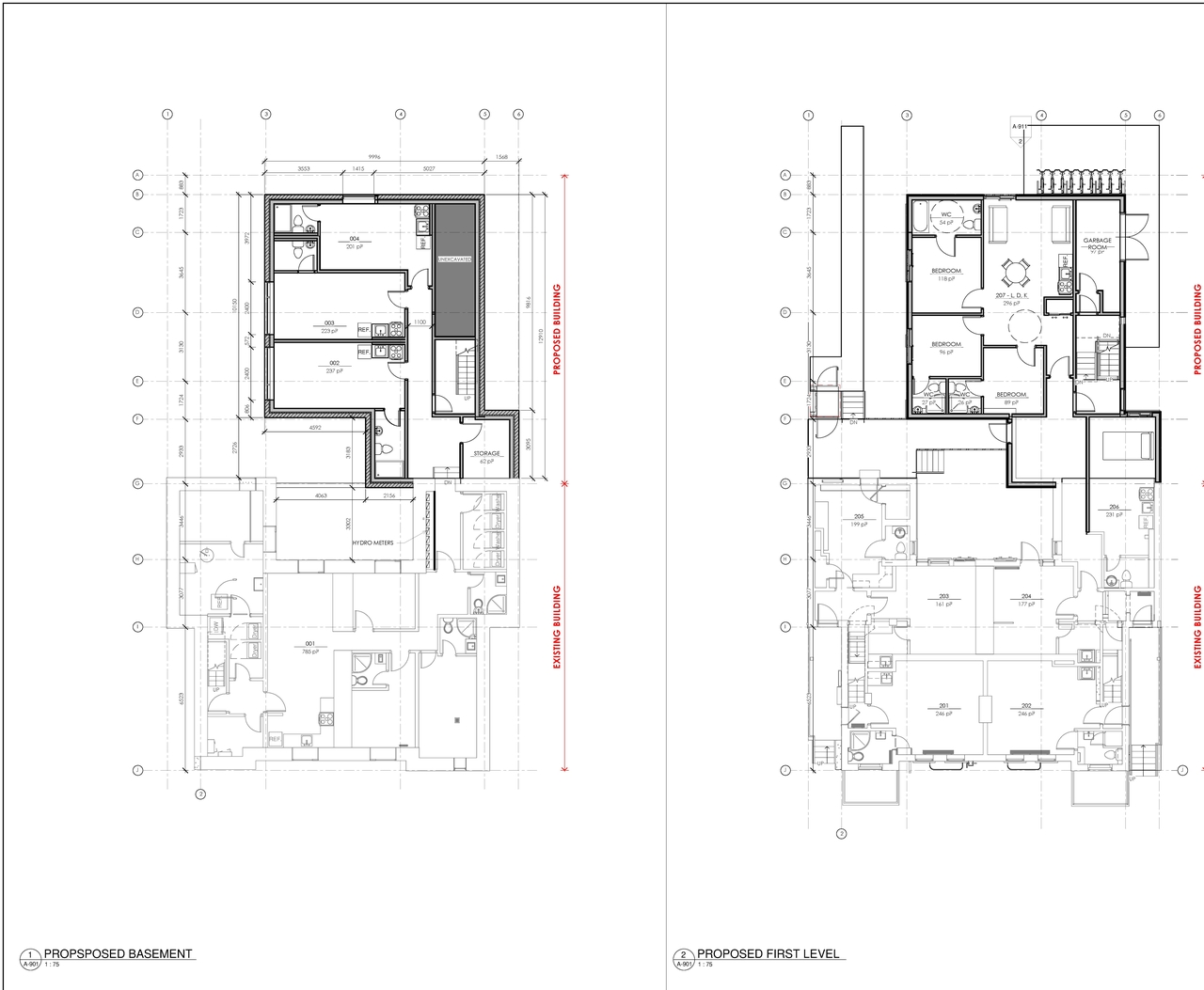 Floor plan for project from page 1 of the file '2022-08-15 - Floor & Elevations & Rendering Plans - D07-12-22-0115'