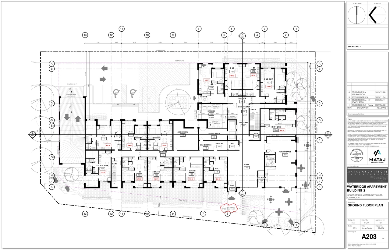 Floor plan for project from page 7 of the file '2024-02-21 - Site Floor Elevations Views Plans - D07-12-22-0122'