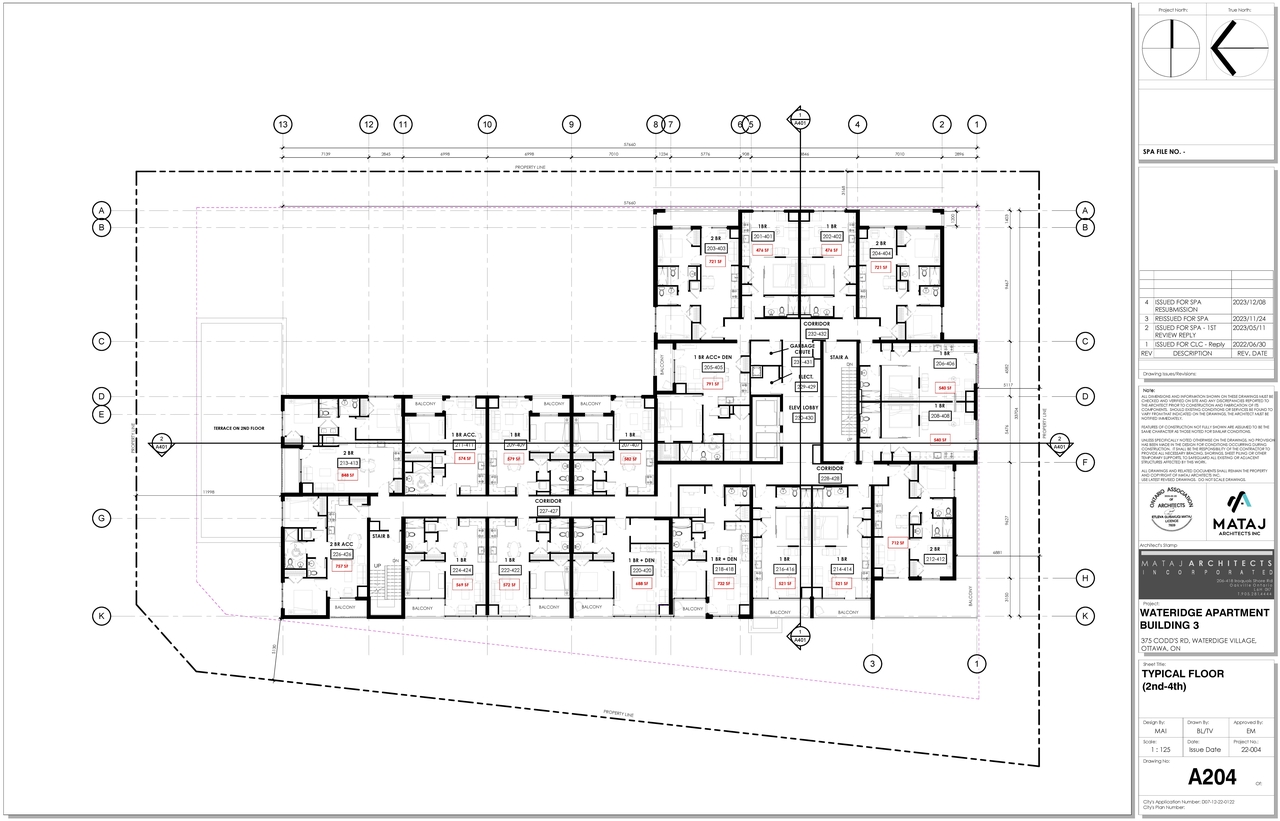 Floor plan for project from page 8 of the file '2024-02-21 - Site Floor Elevations Views Plans - D07-12-22-0122'