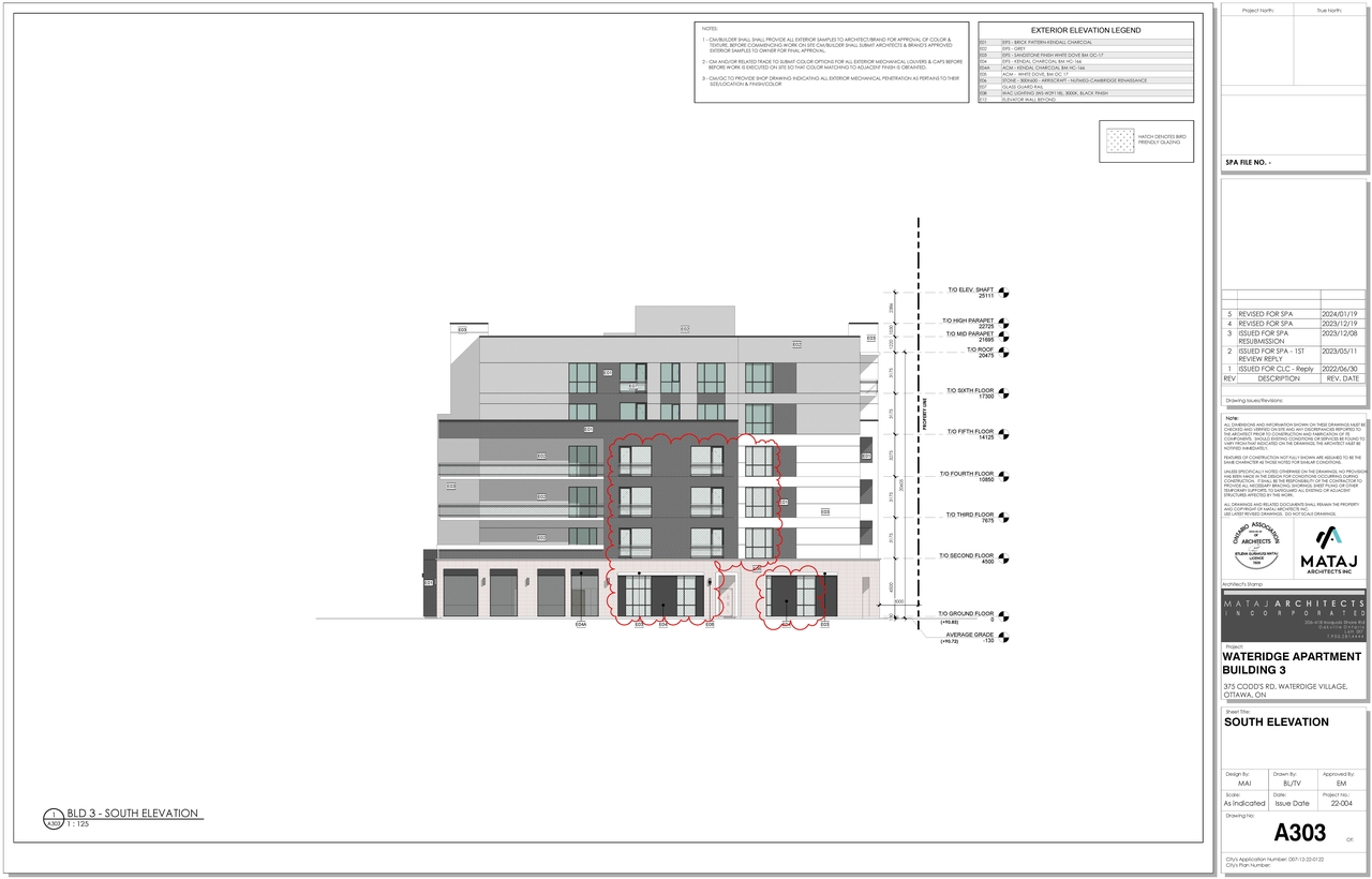 Rendering of building from page 15 of the file '2024-02-21 - Site Floor Elevations Views Plans - D07-12-22-0122'