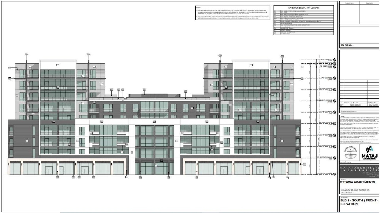 Rendering of building from page 10 of the file '2022-08-16 - Design Brief - D07-12-22-01221'