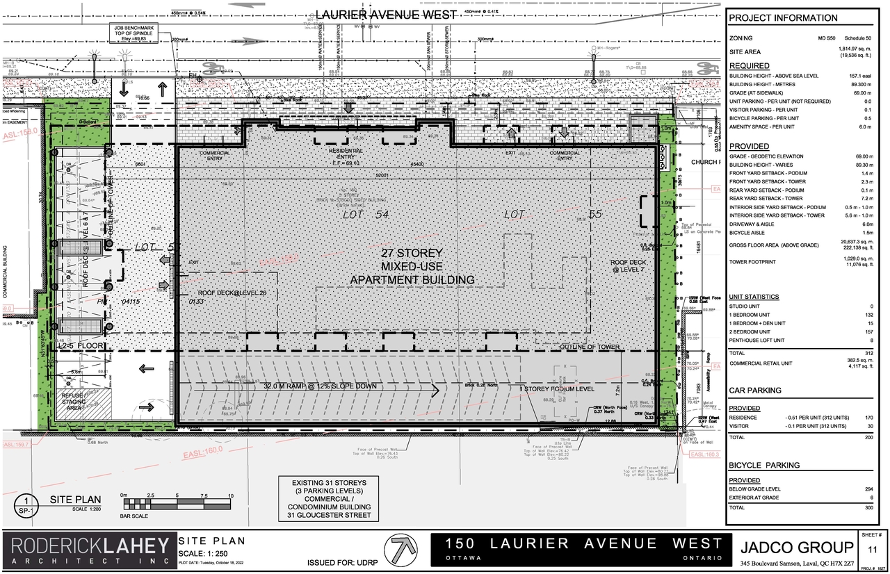 Construction site plan for project from page 10 of the file '2022-11-01 - Formal UDRP Presentation - D07-12-22-0128'