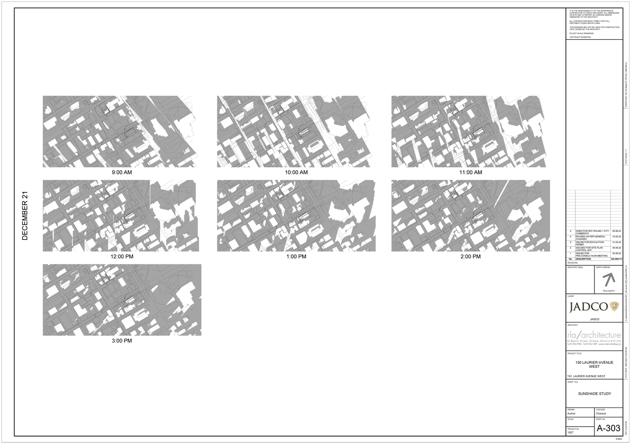 Construction site plan for project from page 9 of the file '2023-07-13 - Elevation, Floor, Sunshade, Perspectives Plans - D07-12-22-0128'