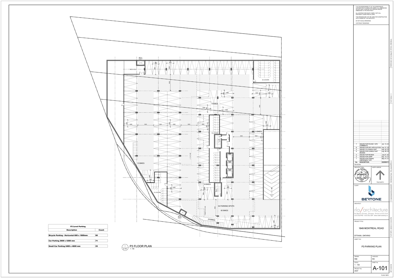 Construction site plan for project from page 2 of the file '2023-04-14 - Floor, Sun, Elevation, Views Plans - D07-12-22-0132'