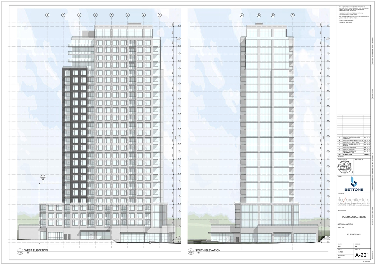 Rendering of building from page 8 of the file '2023-04-14 - Floor, Sun, Elevation, Views Plans - D07-12-22-0132'