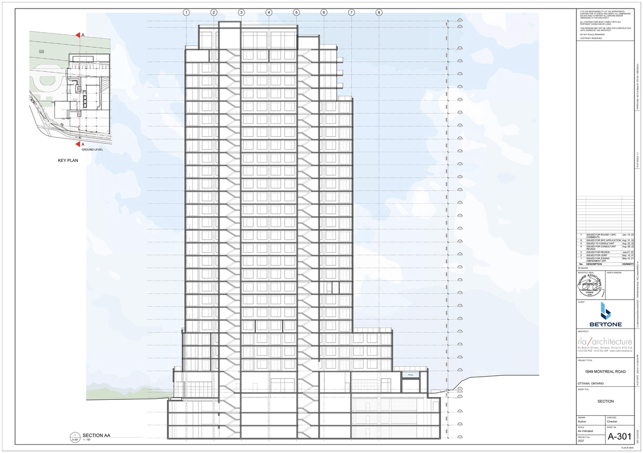 Rendering of building from page 11 of the file '2023-04-14 - Floor, Sun, Elevation, Views Plans - D07-12-22-0132'