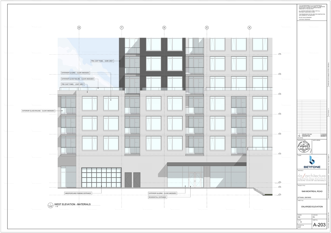 Rendering of building from page 10 of the file '2022-09-01 - Floor & Elevations & View Plans - D07-12-22-0132'