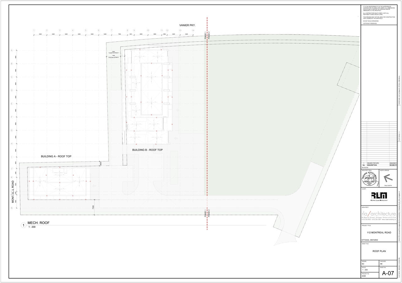 Construction site plan for project from page 7 of the file '2022-09-19 - Floor Plans - D07-12-22-0138'