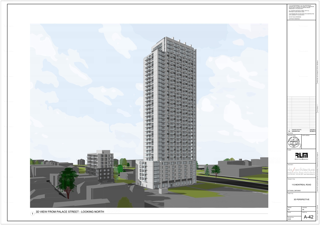 Rendering of building from page 2 of the file '2022-09-19 - Perspectives - Phase 1 and 2 - D07-12-22-0138'