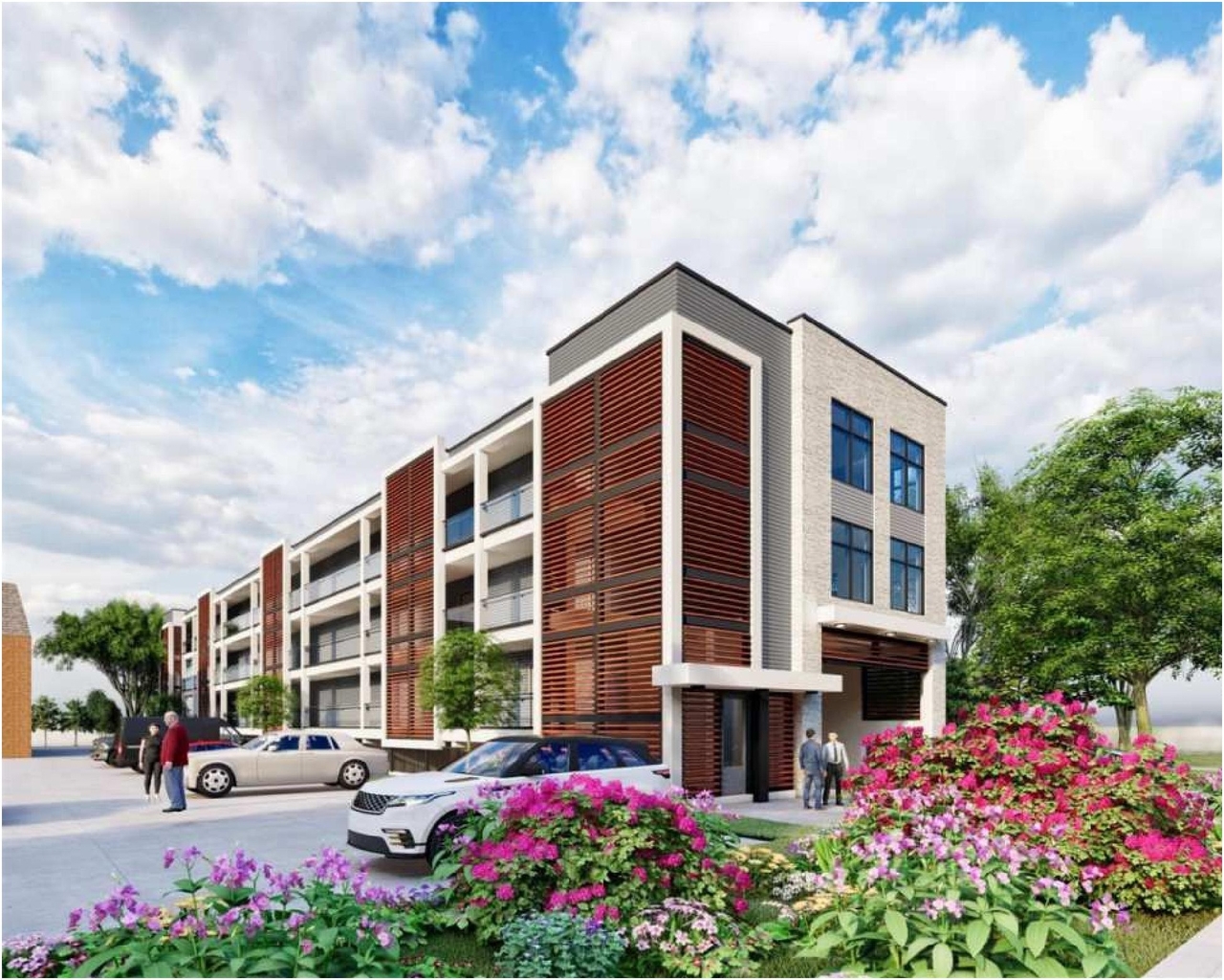 Rendering of building from page 1 of the file '2022-10-11 - Design Brief - D07-12-22-0144'