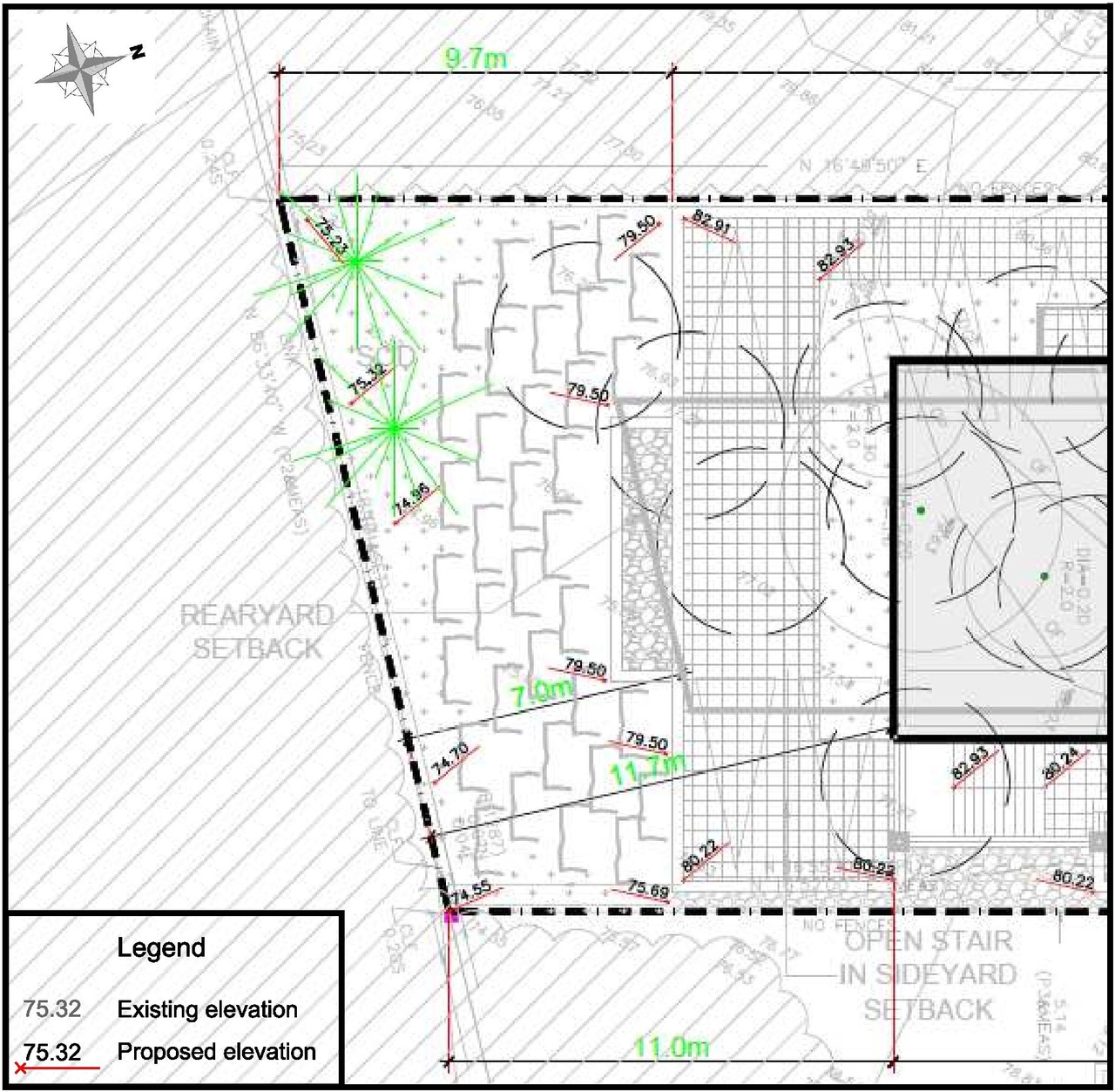 Construction site plan for project from page 11 of the file '2022-10-11 - Design Brief - D07-12-22-0144'