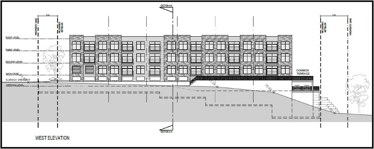 Rendering of building from page 16 of the file '2022-10-11 - Design Brief - D07-12-22-0144'