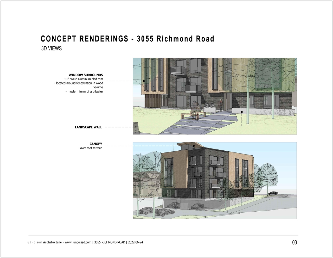 Rendering of building from page 4 of the file '2022-10-12 - Concept Renderings and Elevations - D07-12-22-0147'