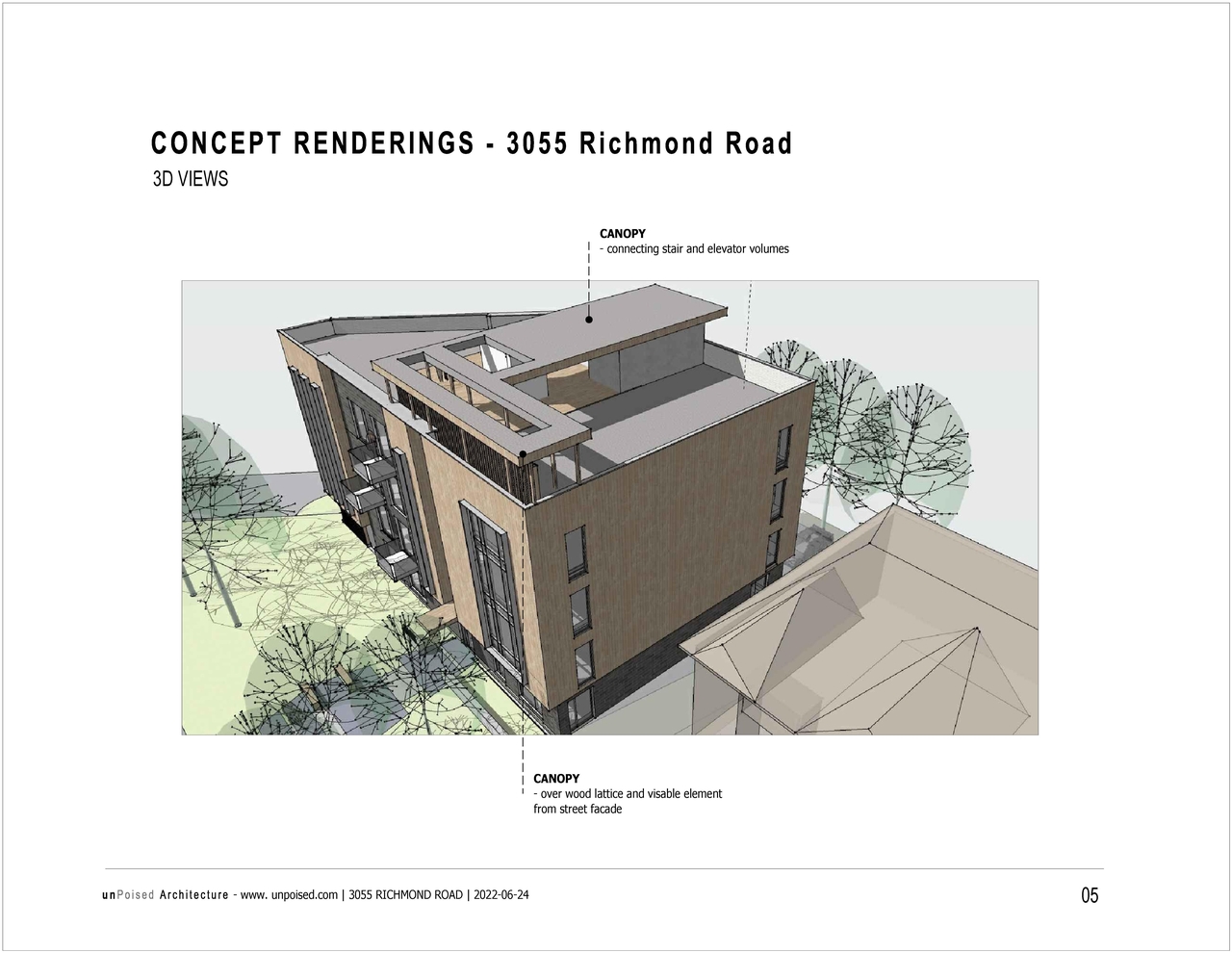 Rendering of building from page 6 of the file '2022-10-12 - Concept Renderings and Elevations - D07-12-22-0147'