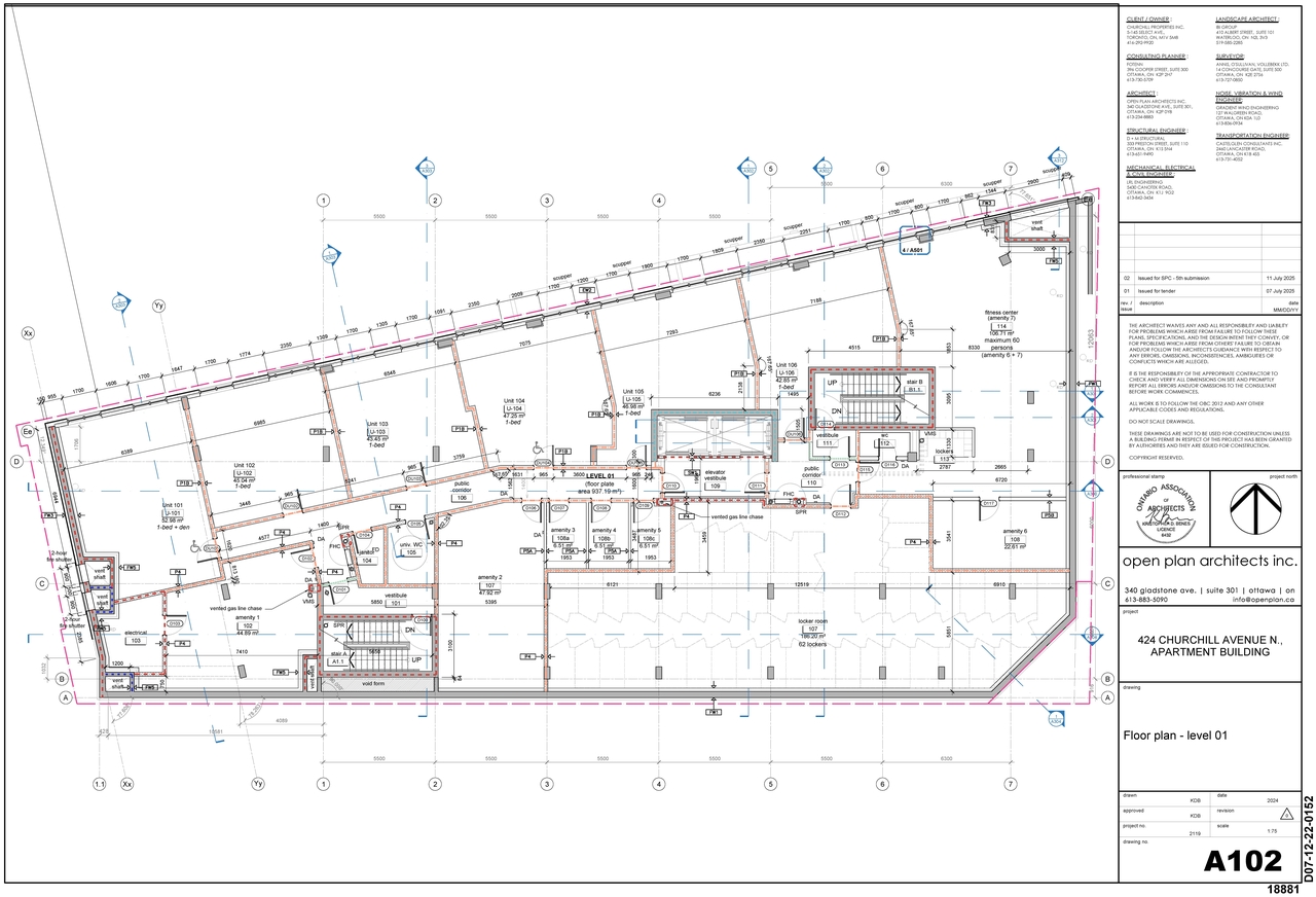 Construction site plan for project from page 3 of the file '2025-07-14 - Floor Plan L2 - D07-12-22-0152'
