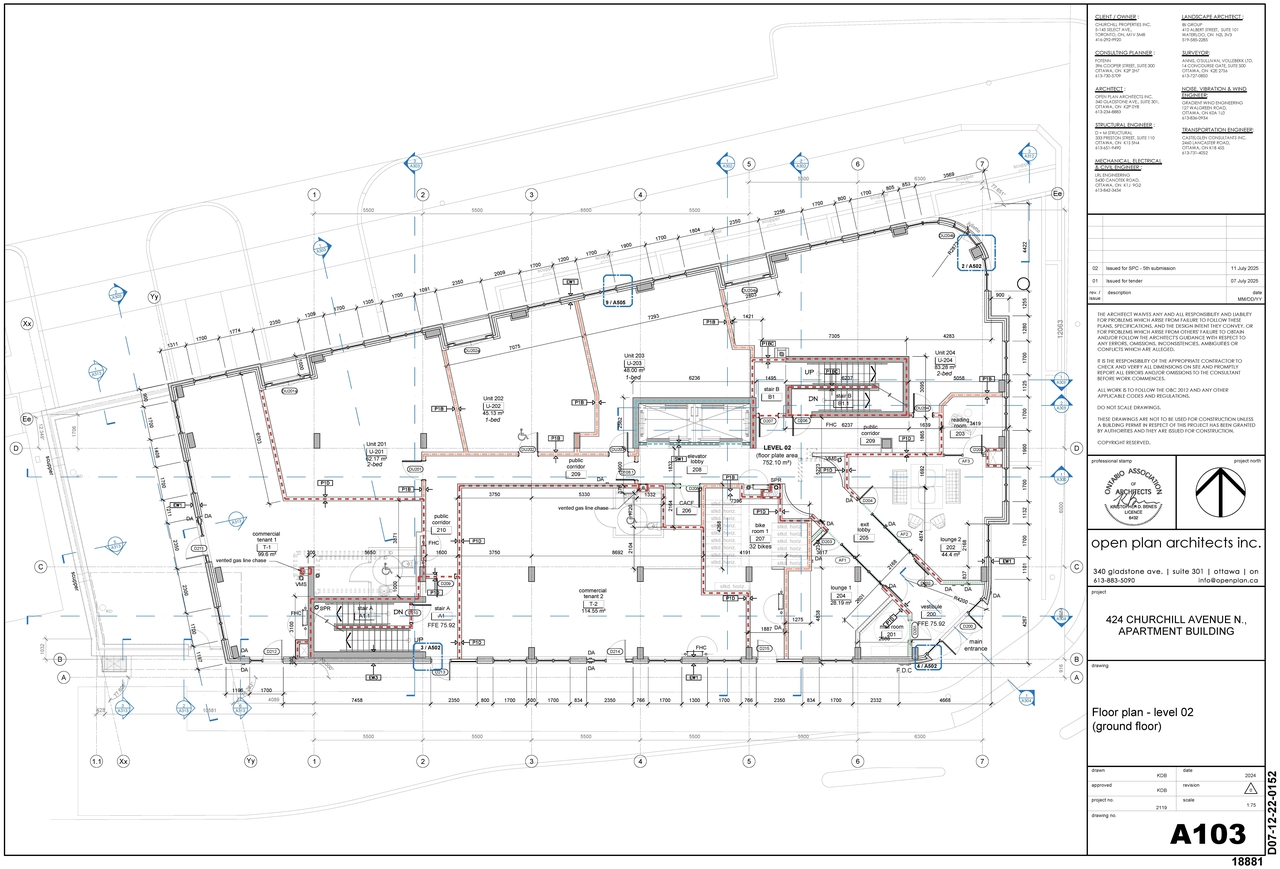 Construction site plan for project from page 4 of the file '2025-07-14 - Floor Plan L2 - D07-12-22-0152'
