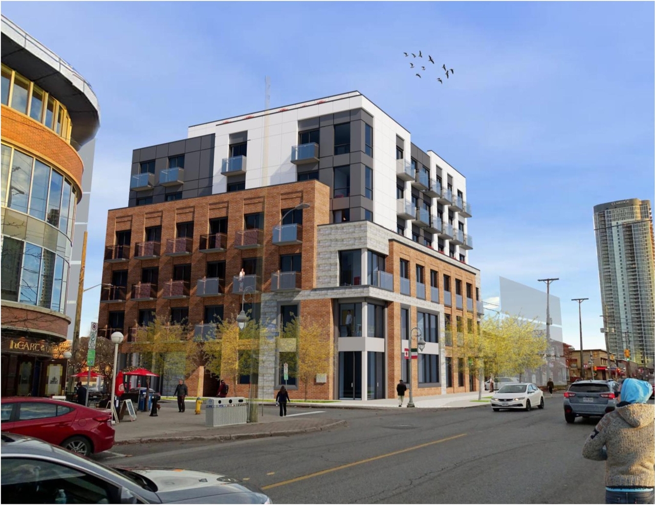 Rendering of building from page 32 of the file '2024-12-23 - Design Brief - D07-12-22-0165'