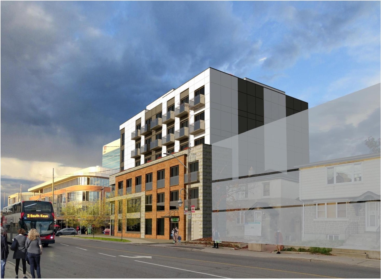 Rendering of building from page 33 of the file '2024-12-23 - Design Brief - D07-12-22-0165'