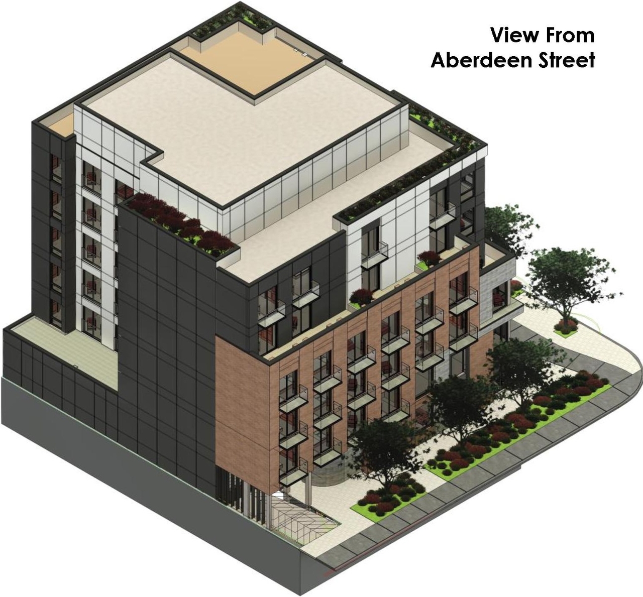 Rendering of building from page 37 of the file '2024-12-23 - Design Brief - D07-12-22-0165'