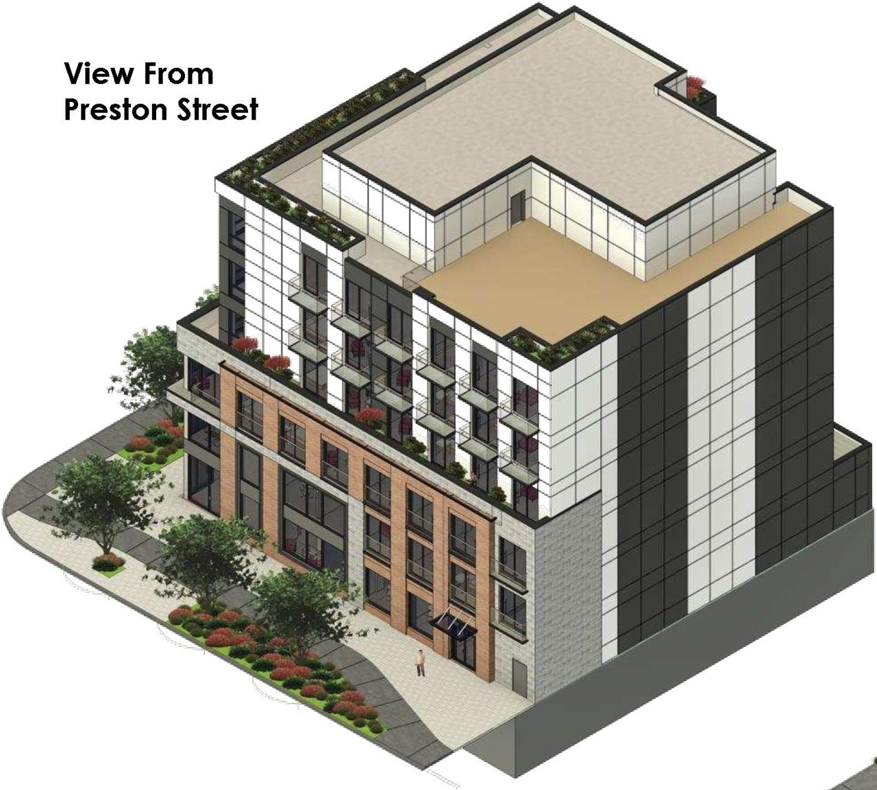 Rendering of building from page 38 of the file '2024-12-23 - Design Brief - D07-12-22-0165'