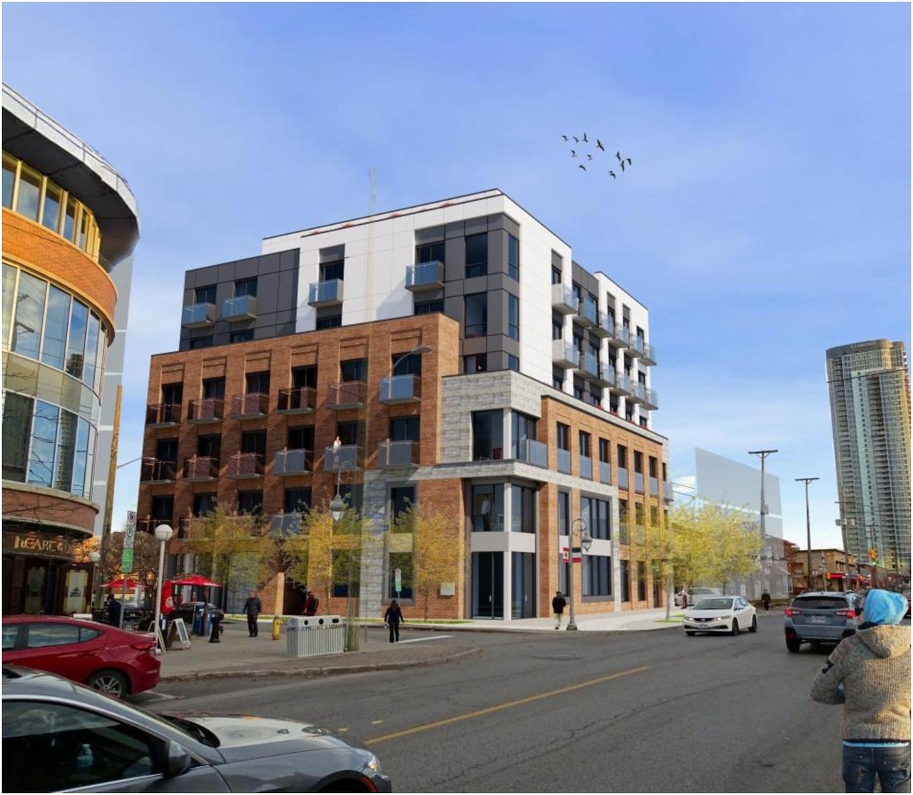Rendering of building from page 41 of the file '2024-12-23 - Design Brief - D07-12-22-0165'