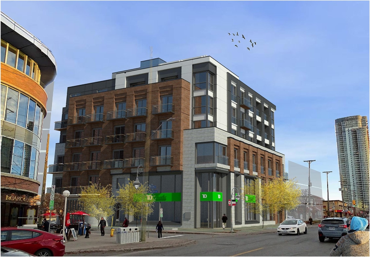 Rendering of building from page 1 of the file '2022-12-02 - Design Brief - D07-12-22-0165'