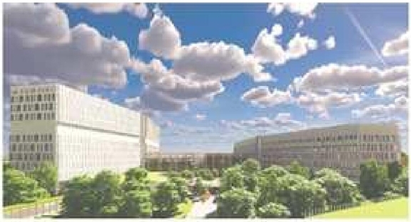 Rendering of building from page 39 of the file '2023-04-17 - Design Brief - D07-12-22-0168'