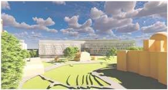 Rendering of building from page 39 of the file '2023-04-17 - Design Brief - D07-12-22-0168'