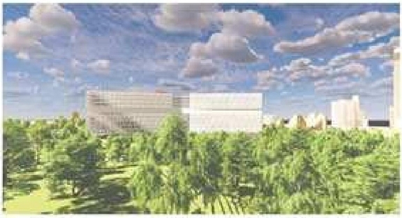 Rendering of building from page 39 of the file '2023-04-17 - Design Brief - D07-12-22-0168'