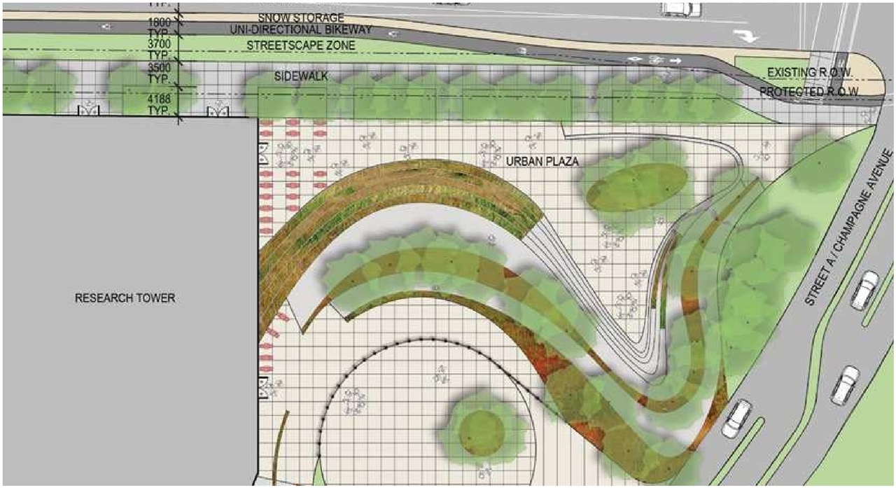 Construction site plan for project from page 47 of the file '2023-04-17 - Design Brief - D07-12-22-0168'