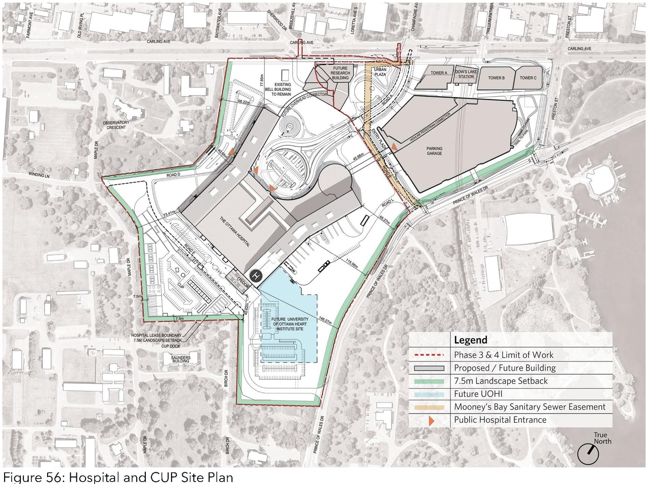 Construction site plan for project from page 56 of the file '2023-04-17 - Design Brief - D07-12-22-0168'