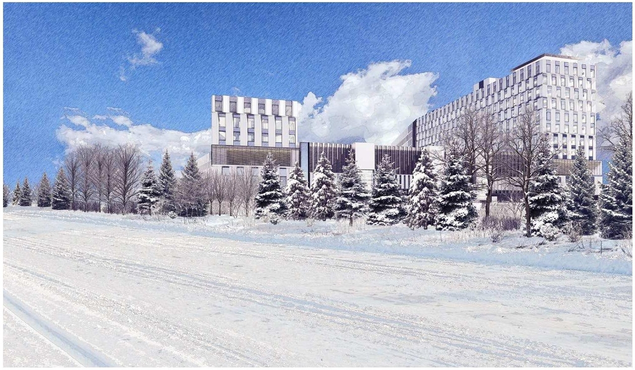 Rendering of building from page 75 of the file '2023-04-17 - Design Brief - D07-12-22-0168'