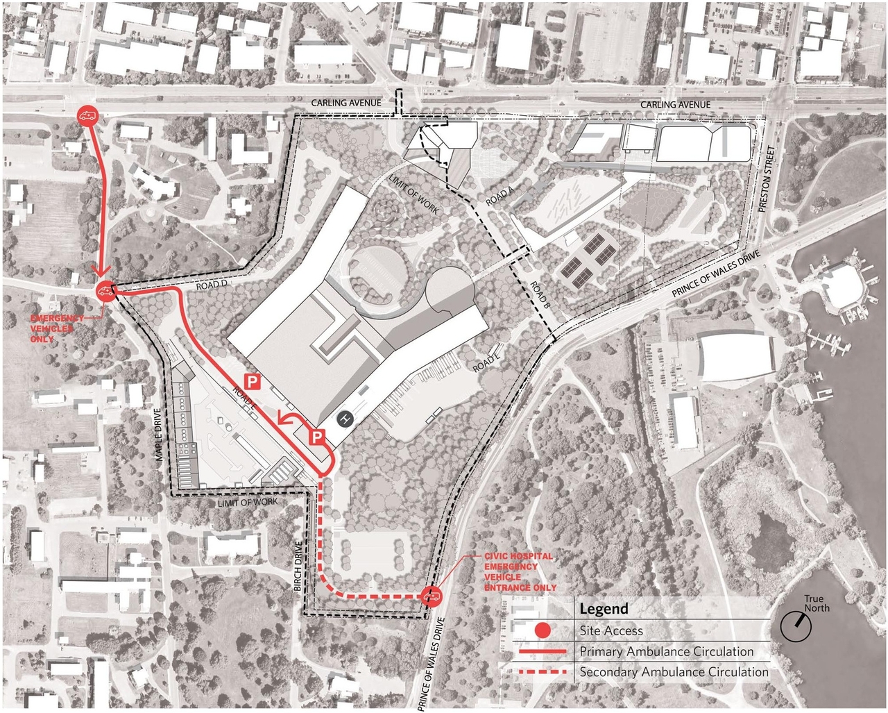 Construction site plan for project from page 62 of the file '2022-12-07 - Design Brief - D07-12-22-0168'