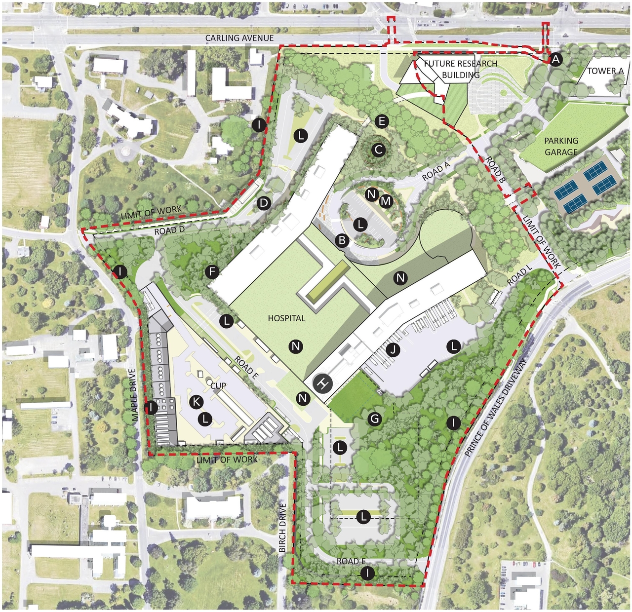 Construction site plan for project from page 4 of the file '2023-08-03 - Design Drawings - D07-12-22-0168'
