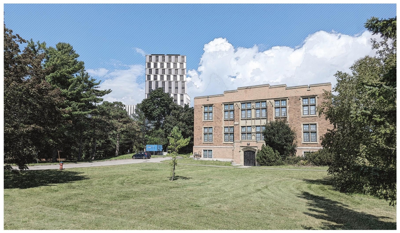 Rendering of building from page 21 of the file '2023-08-03 - Design Drawings - D07-12-22-0168'