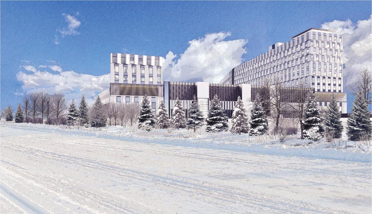 Rendering of building from page 22 of the file '2023-08-03 - Design Drawings - D07-12-22-0168'