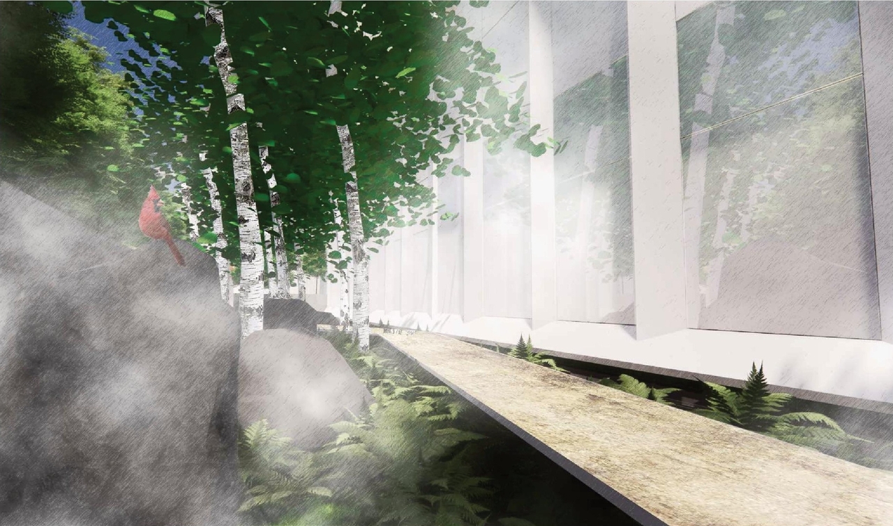 Rendering of building from page 32 of the file '2023-08-03 - Design Drawings - D07-12-22-0168'