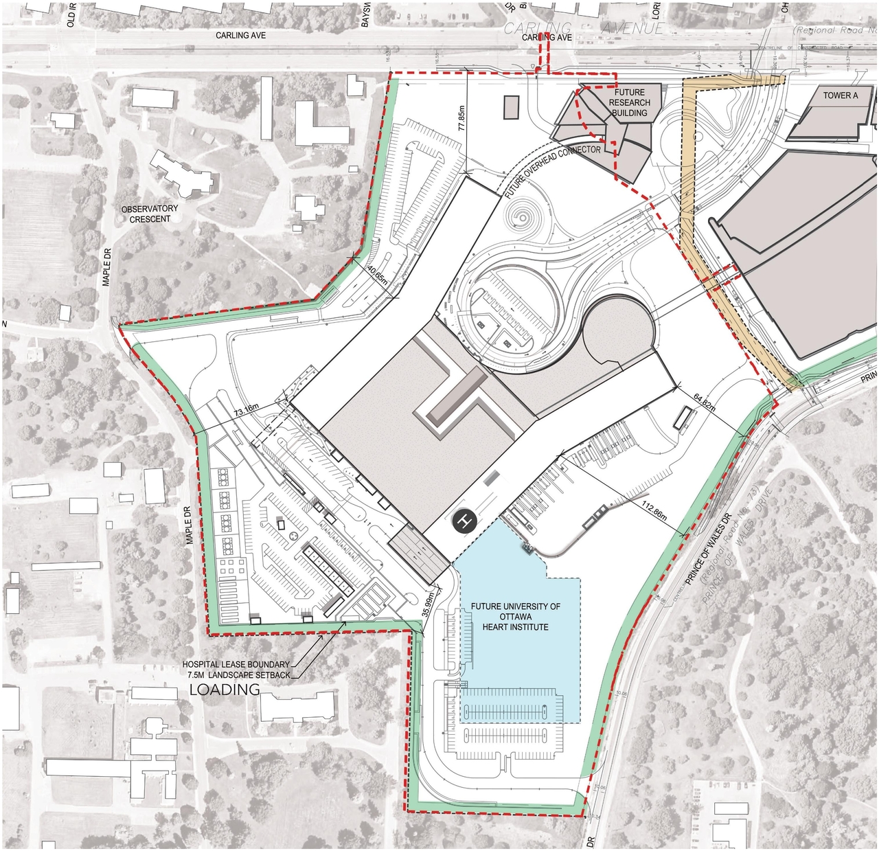 Construction site plan for project from page 5 of the file '2022-12-07 - Site Plan Control and FLUDA Design Drawings - D07-12-22-0168'