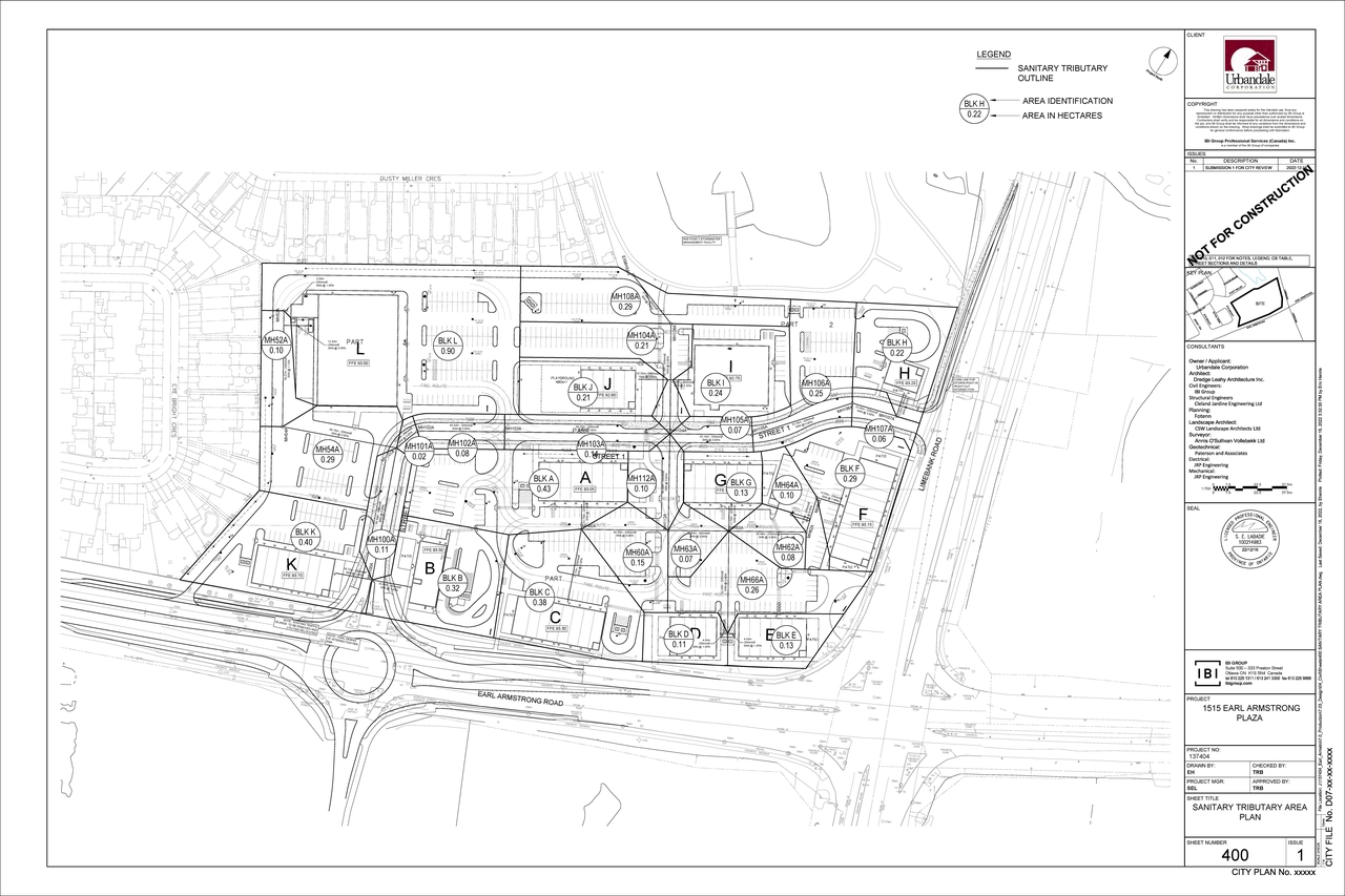 Construction site plan for project from page 65 of the file '2023-04-03 - Design Brief - D07-12-22-0169'
